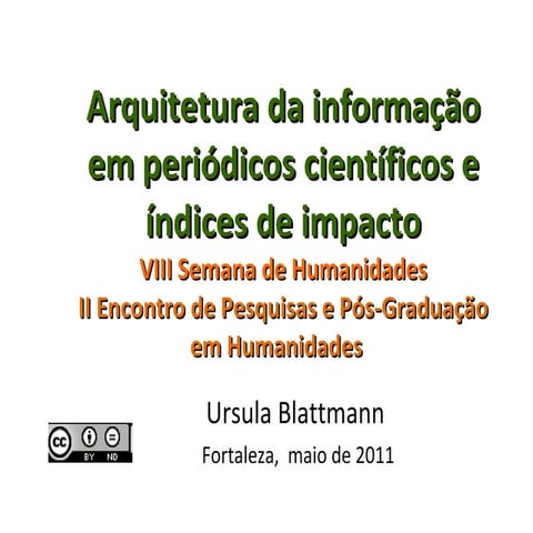 Arquitetura da informação em periódicos científicos