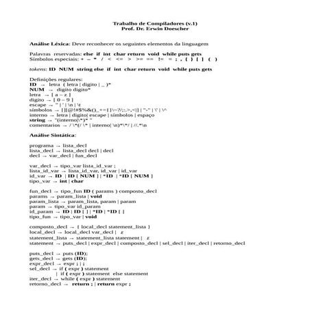 Trabalho Final de Compiladores