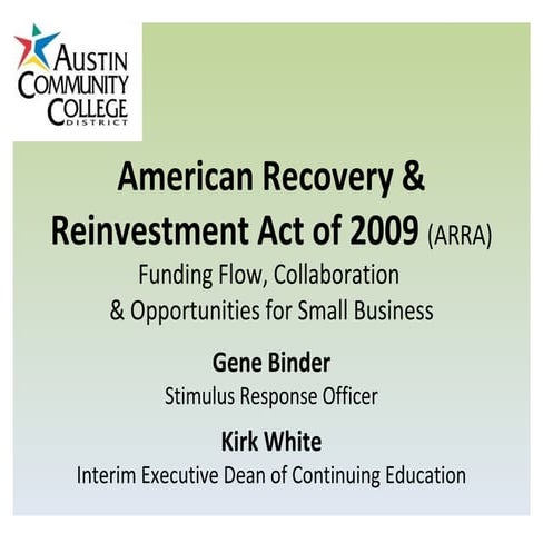 ARRA Funds Presentation - NCCET