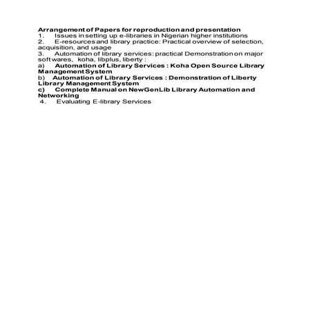 Arrangement of papers for reproduction and presentation