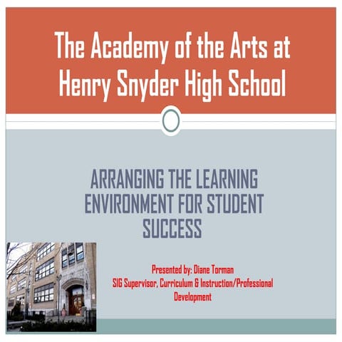 Arranging the Learning Environment