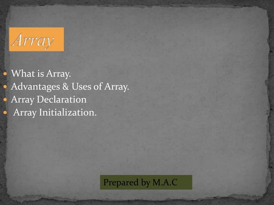 Presentation on array | PPTX