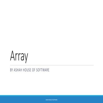 Array in Java | PPT