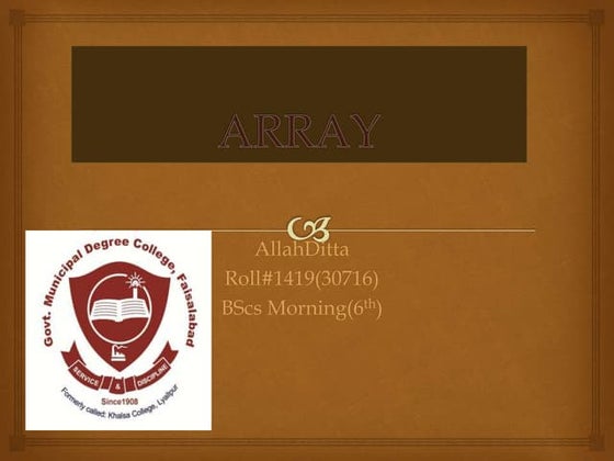 Array in c | PPT