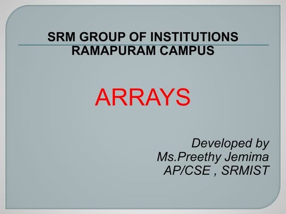 Array in c | PPT