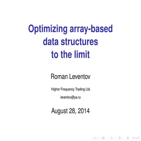 Optimizing array-based data structures to the limit | PDF | Programming ...