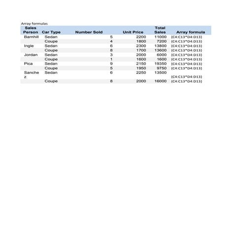 Array formulas | XLSX