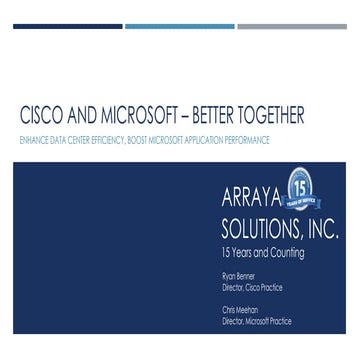 Arraya Solutions: Enhance Data Center Efficiency, Boost Microsoft Application...