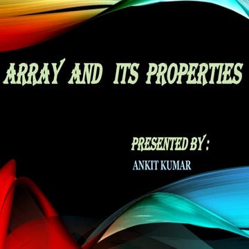 Presentation on array | PPTX