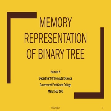 Binary Tree Representation in memory | PPTX