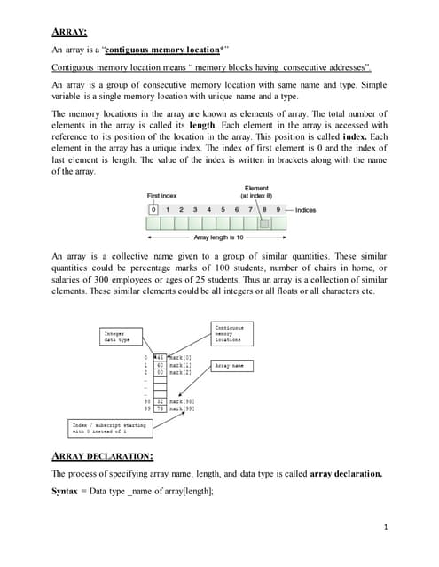 Array assignment