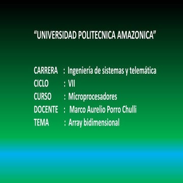 Array bidimensional | PPTX