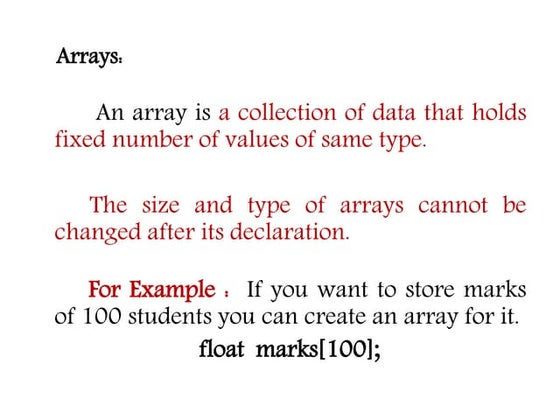 Arrays in Data Structure and Algorithm | PPT