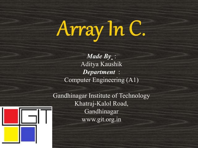 Array in C | PPT