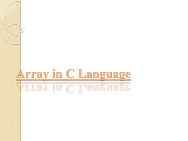 Array in c language 