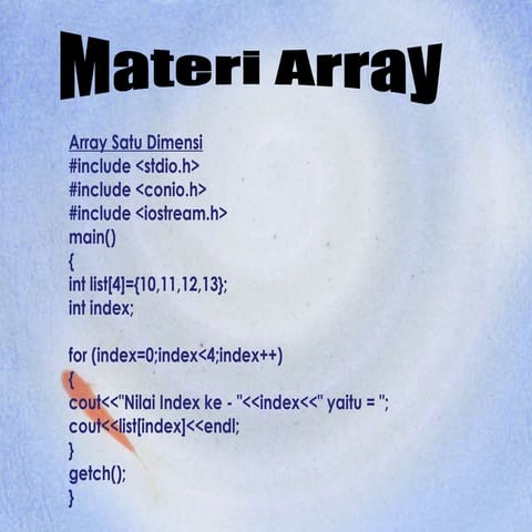 Penggunaan Array Satu Dimensi & Dua Dimensi | PPT