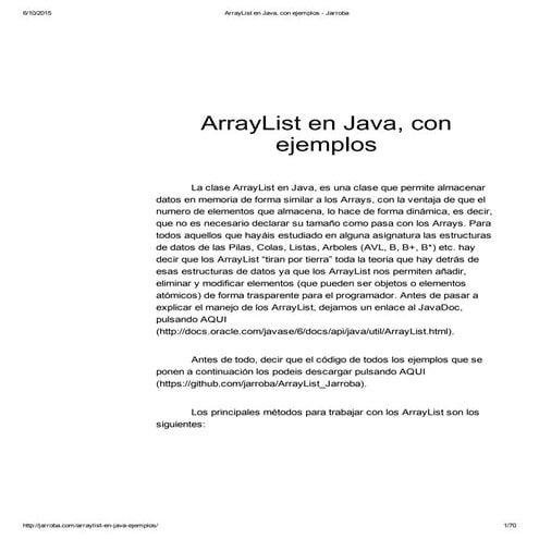 Array list en java, con ejemplos   jarroba