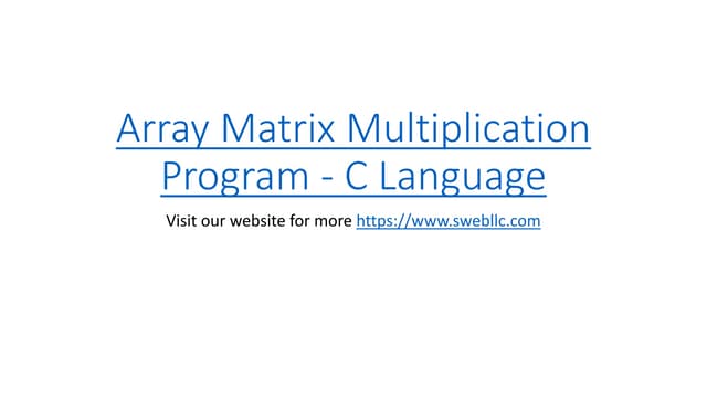 Array matrix example programs - C language