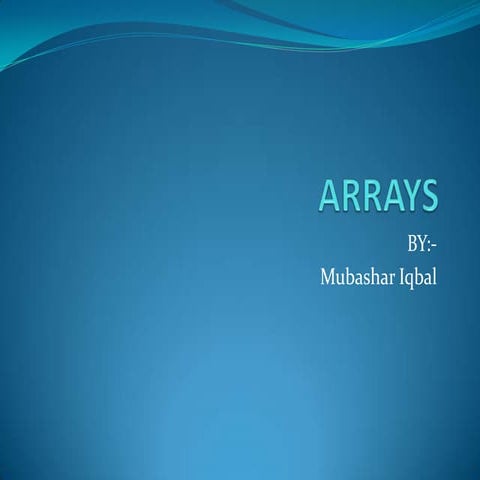 Arrays | PPT