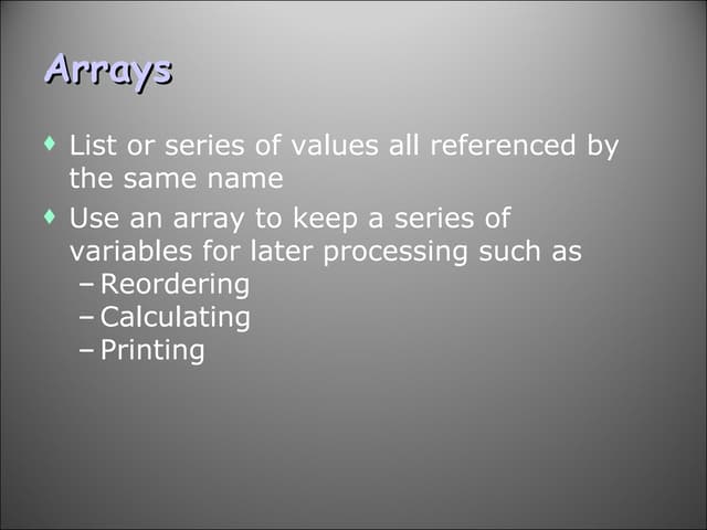 Arrays