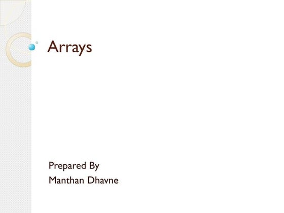 Presentation on array | PPTX