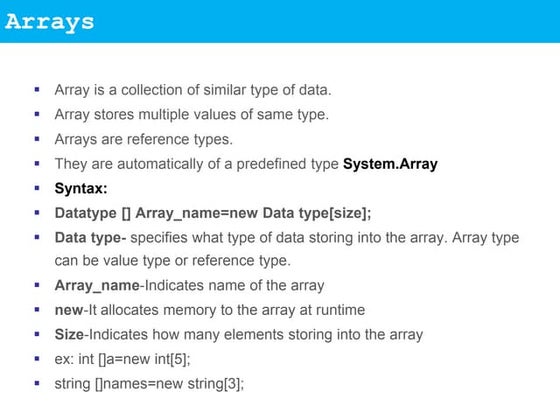 Presentation on array | PPTX
