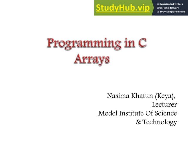 Arrays | PPT