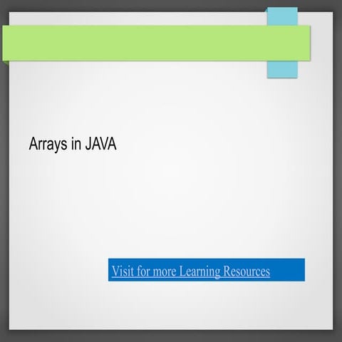 ARRAYS in java with in details presentation.ppt | Programming Languages ...