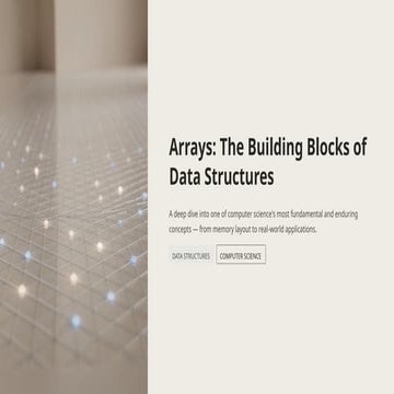 Arrays in Data Structure and Algorithm | PPTX