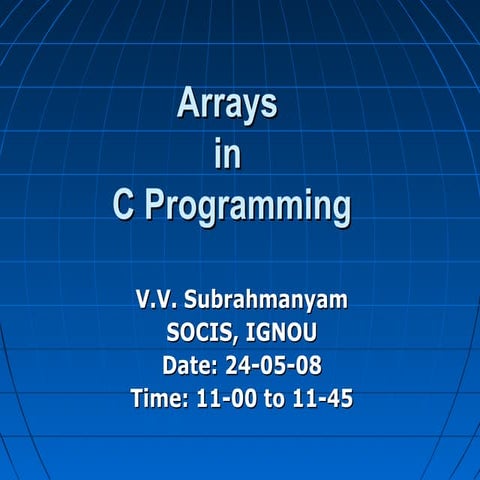 Arrays in c | PPT