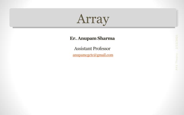 Arrays in c | PPT