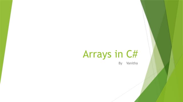 Arrays in .Net Programming Language.pptx