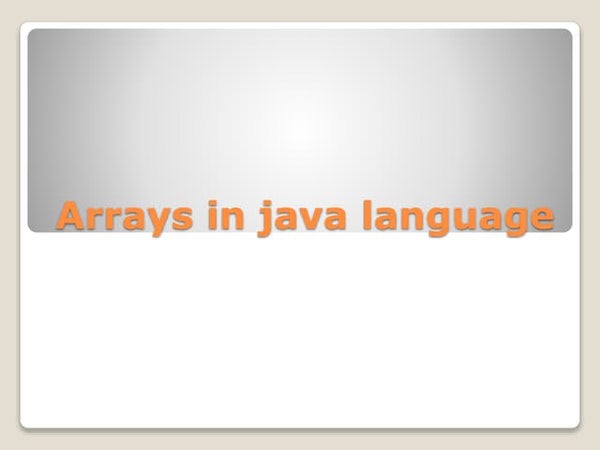 Arrays Class presentation | PPT