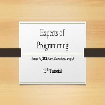 Arrays in java (signle dimensional array)