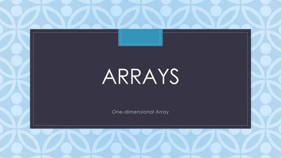 Array in c | PPT