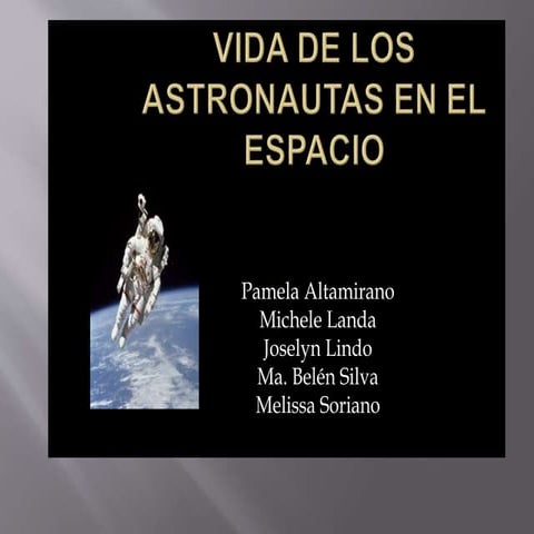 Vida de los astronautas en el espacio. 
