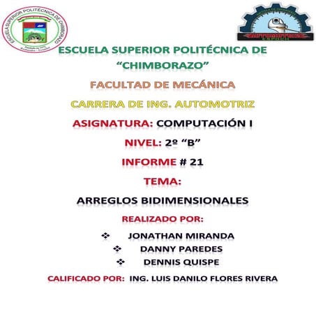 Arreglos bidimensionales