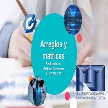 Arreglos y matrices c++ | PPTX