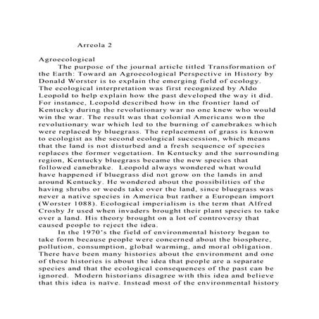 Arreola 2AgroecologicalThe purpose of the journal article.docx