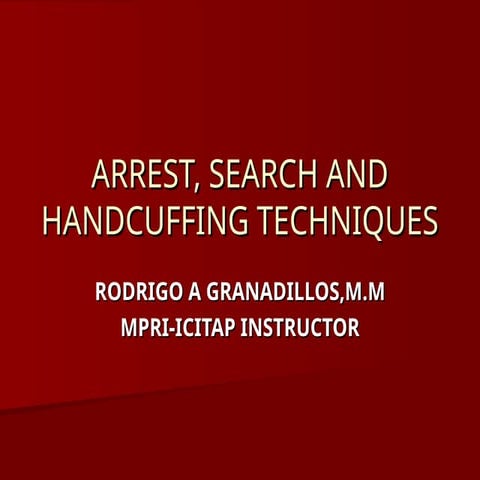 Proper handcuffing techniques for use in the field | PPT