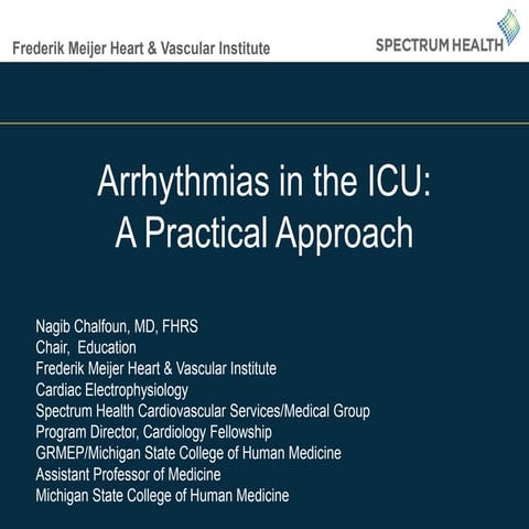 Arrhythmias In The ICU 