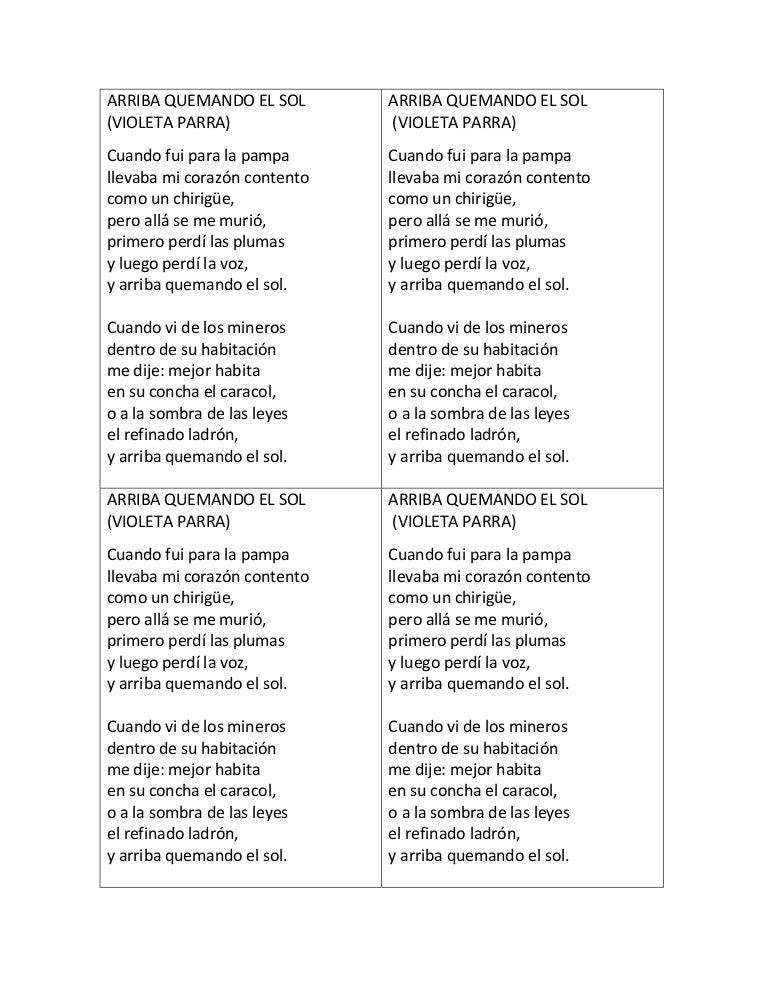 Arriba quemando el sol