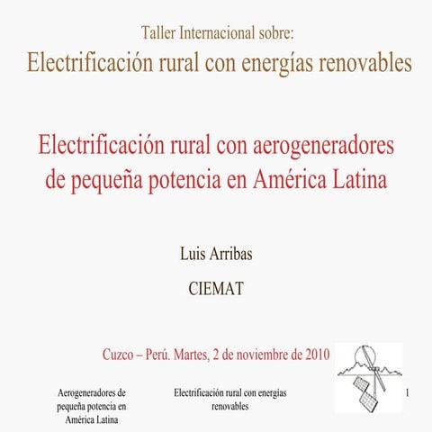 Electrificación rural con aerogeneradores de pequeña potencia en América Latina