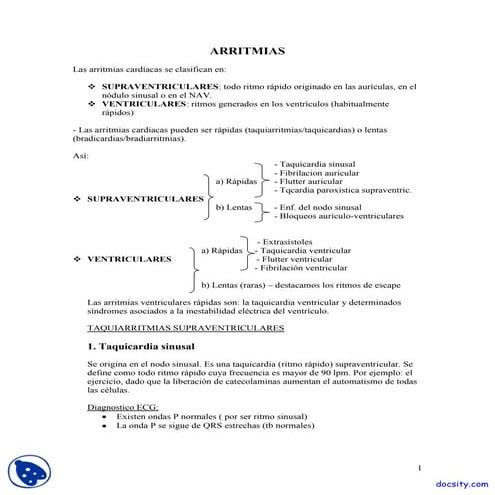 Arritmias Apuntes Clínica Medica | Medicina Interna