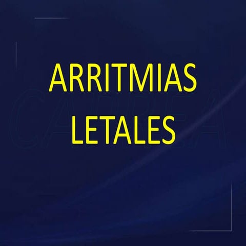 Arritmias letales reanimación en urgencias. pptx | PPTX
