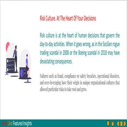 Risk Culture. At The Heart Of Your Decisions