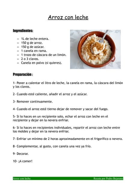 Arroz con leche
