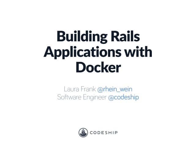 Rails Applications with Docker