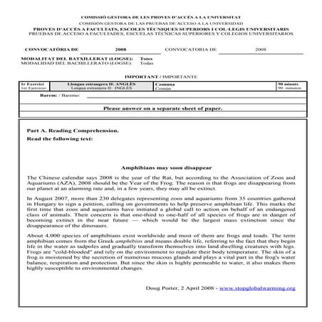 Examenes para Prácticar con sus Soluciones de Inglés