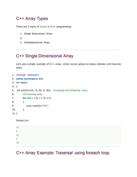 Arrays and strings in c++